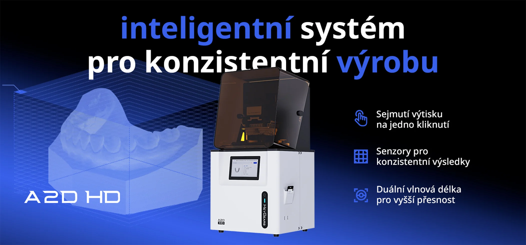 A2D HD – inteligentní systém pro konzistentní výrobu se senzory a duální vlnovou délkou